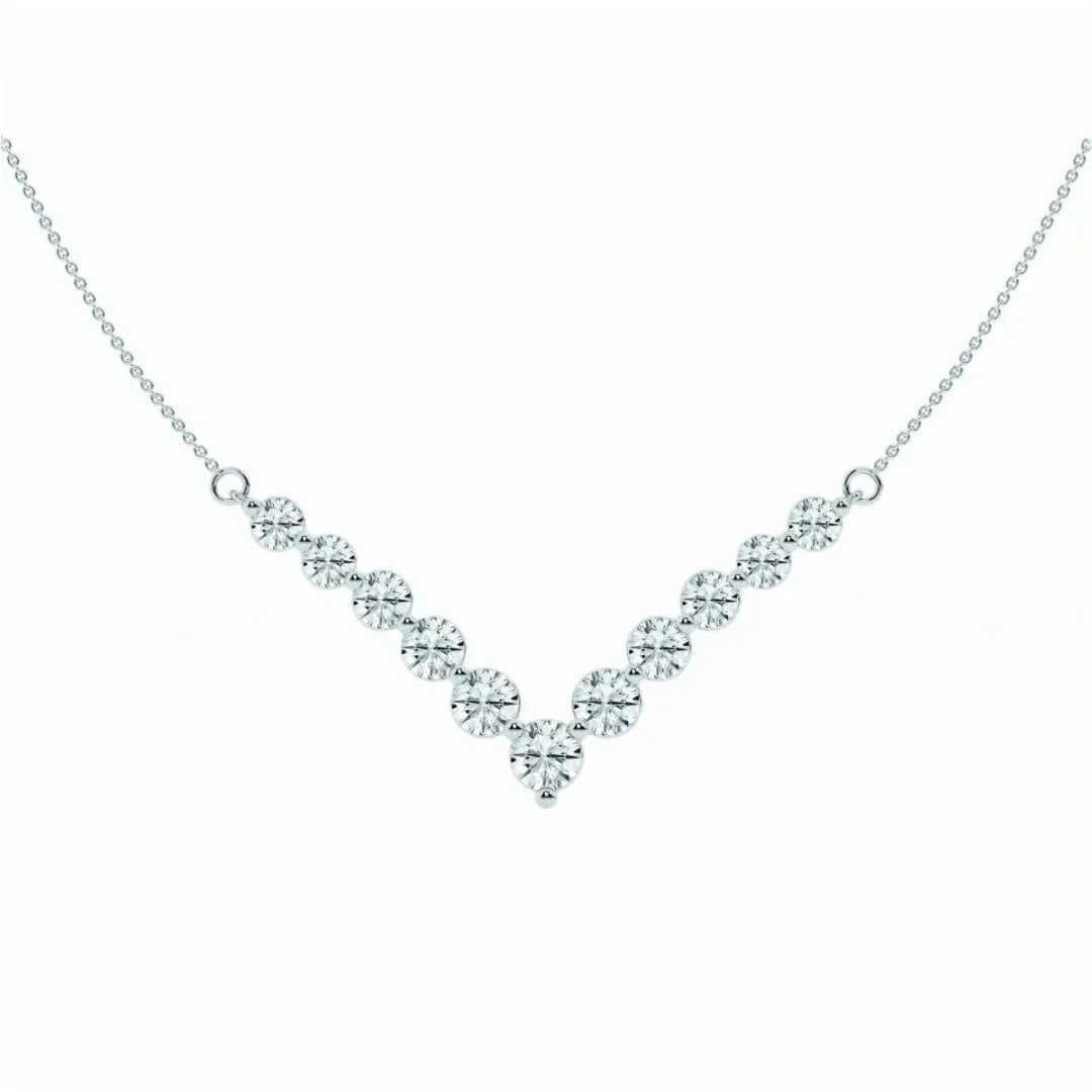 Lab Grown 1.39 CT Round Cut Diamond Edwardian Necklace Jewel Carts