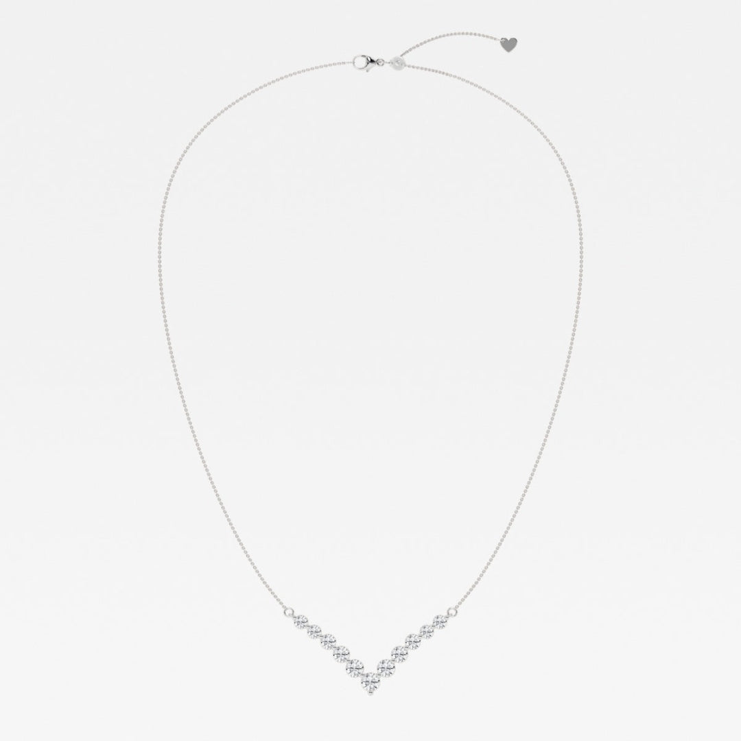 Lab Grown 1.39 CT Round Cut Diamond Edwardian Necklace