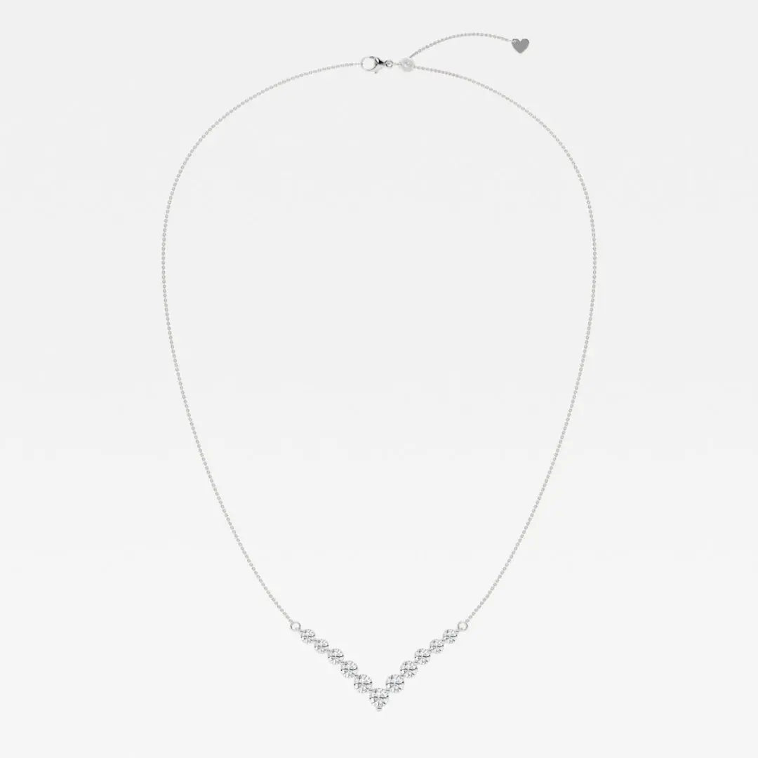 Lab Grown 1.39 CT Round Cut Diamond Edwardian Necklace Jewel Carts