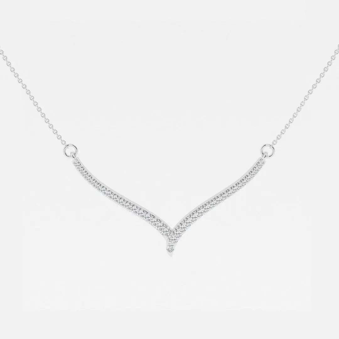 Lab Grown 1.11 CT Round Cut Diamond Art Nouveau Necklace Jewel Carts