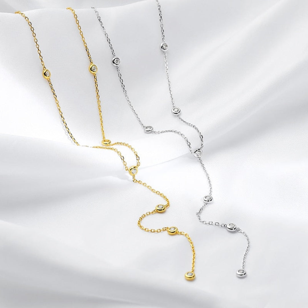 Lab Grown 1.92 CT Round Cut Diamond Mid-Century Necklace Jewel Carts