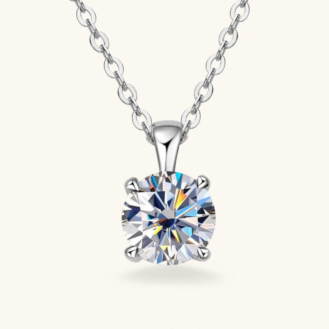 Lab Grown 3.00 CT Round Cut Diamond Minimalist Necklace Jewel Carts