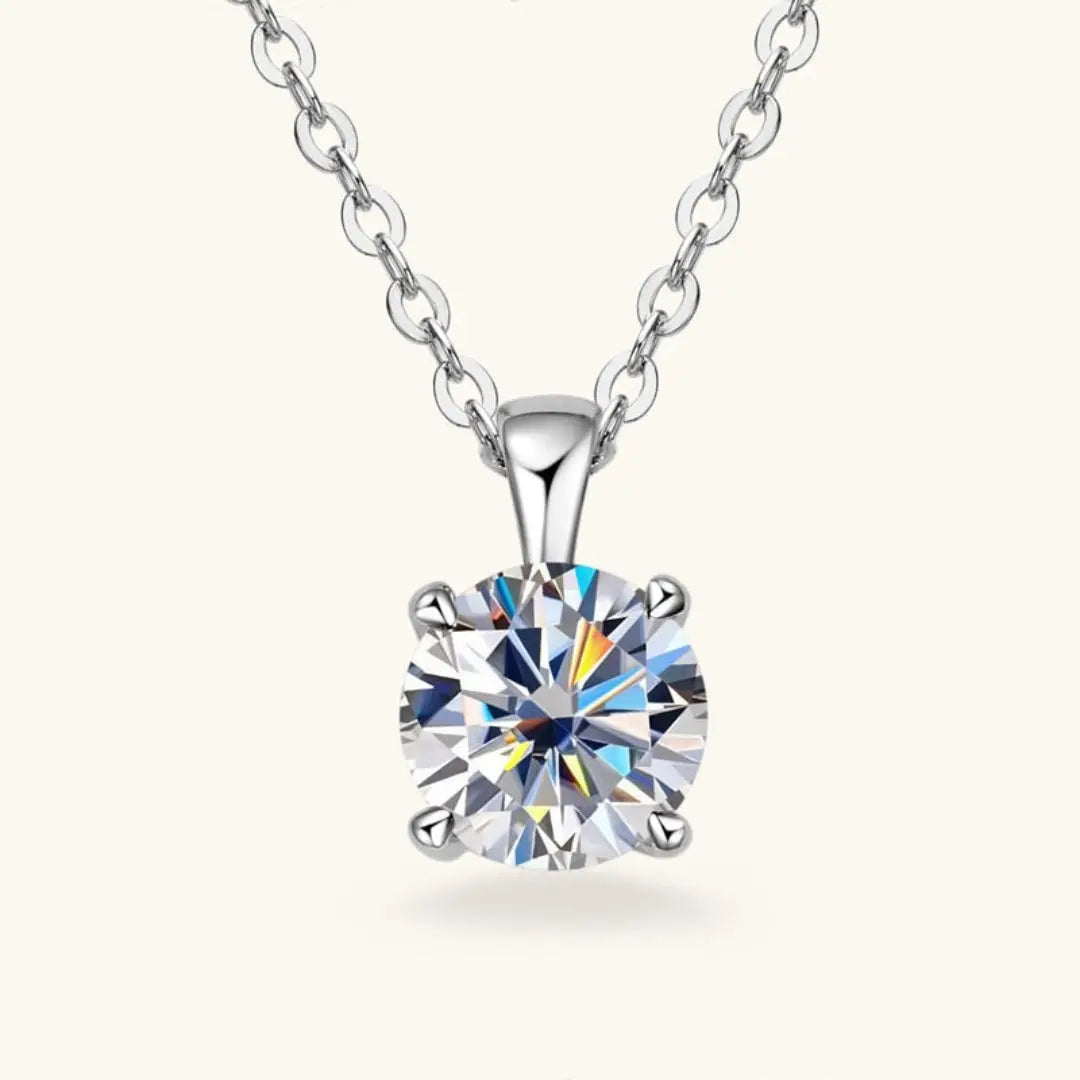 Lab Grown 3.00 CT Round Cut Diamond Minimalist Necklace Jewel Carts