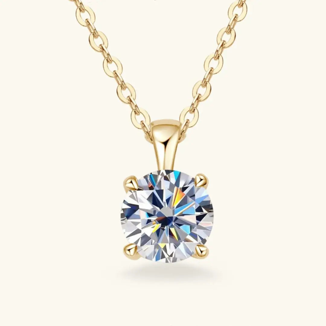 Lab Grown 3.00 CT Round Cut Diamond Minimalist Necklace Jewel Carts