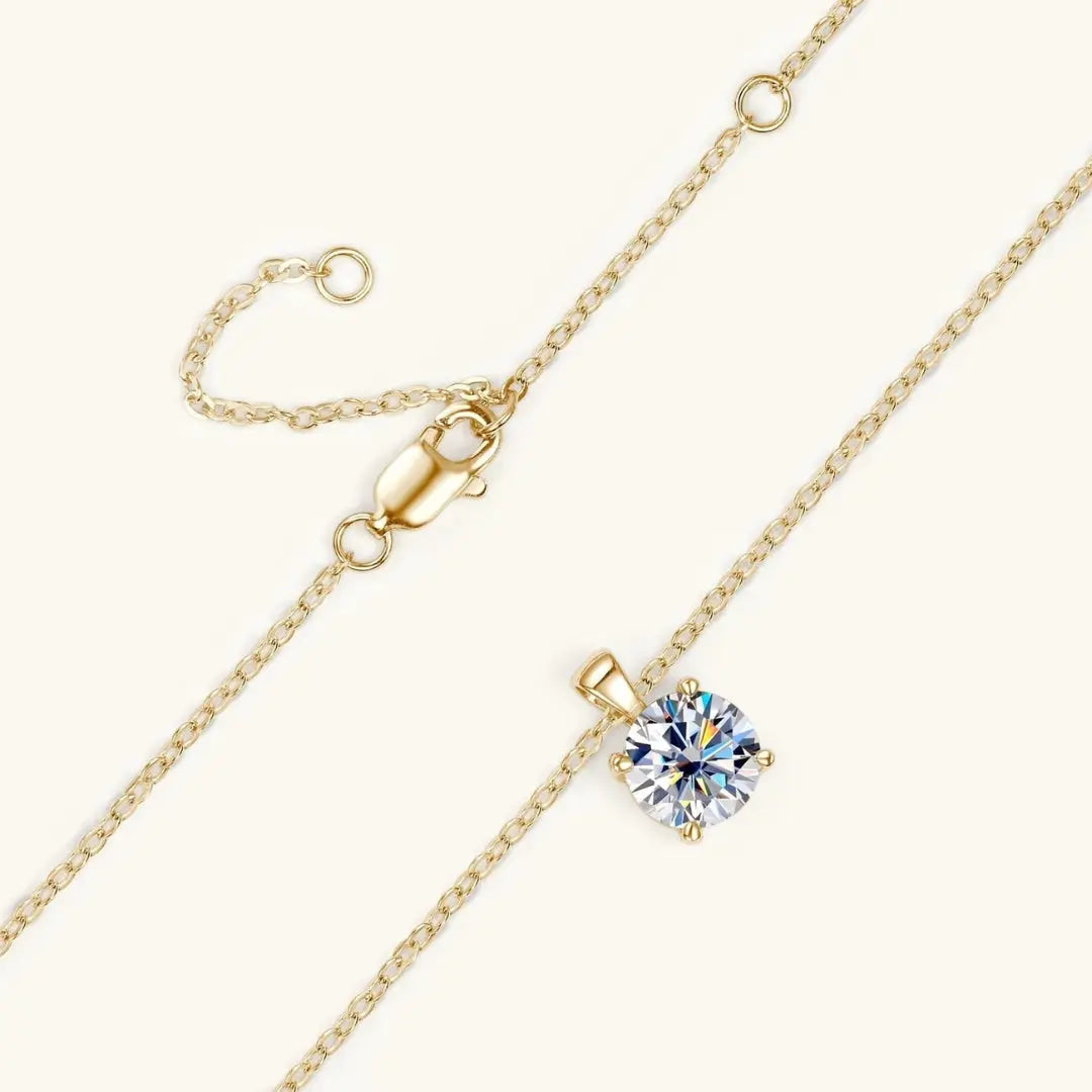 Lab Grown 3.00 CT Round Cut Diamond Minimalist Necklace Jewel Carts
