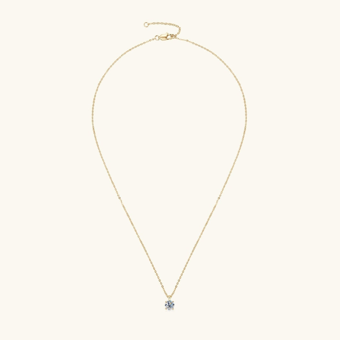 Lab Grown 3.00 CT Round Cut Diamond Minimalist Necklace Jewel Carts