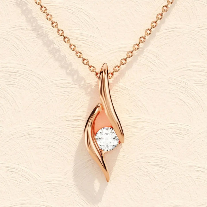 Lab Grown 1.00 CT Round Cut Diamond Minimalist Necklace Jewel Carts