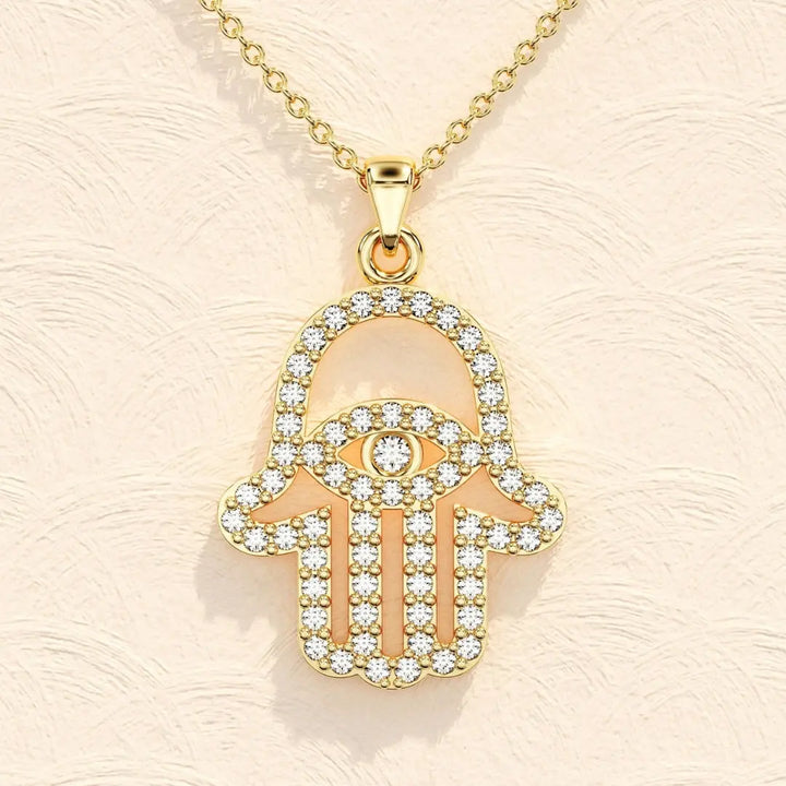 Lab Grown 1.72 CT Round Cut Diamond Boho & Hippie Necklace Jewel Carts