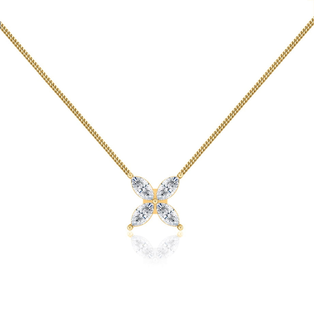 Lab Grown 1.00 CT Marquise Cut Diamond Brutalist Necklace Jewel Carts
