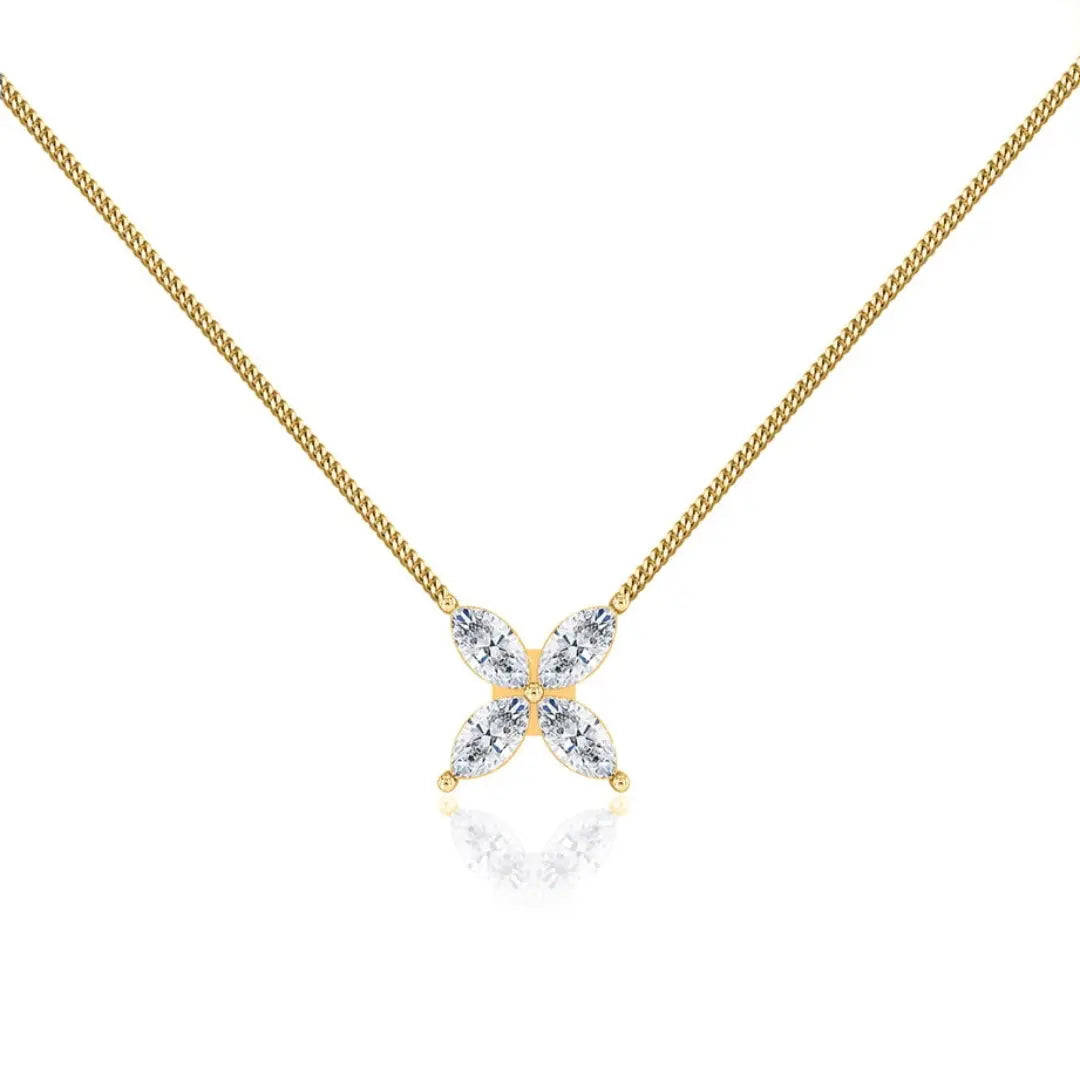 Lab Grown 1.00 CT Marquise Cut Diamond Brutalist Necklace Jewel Carts