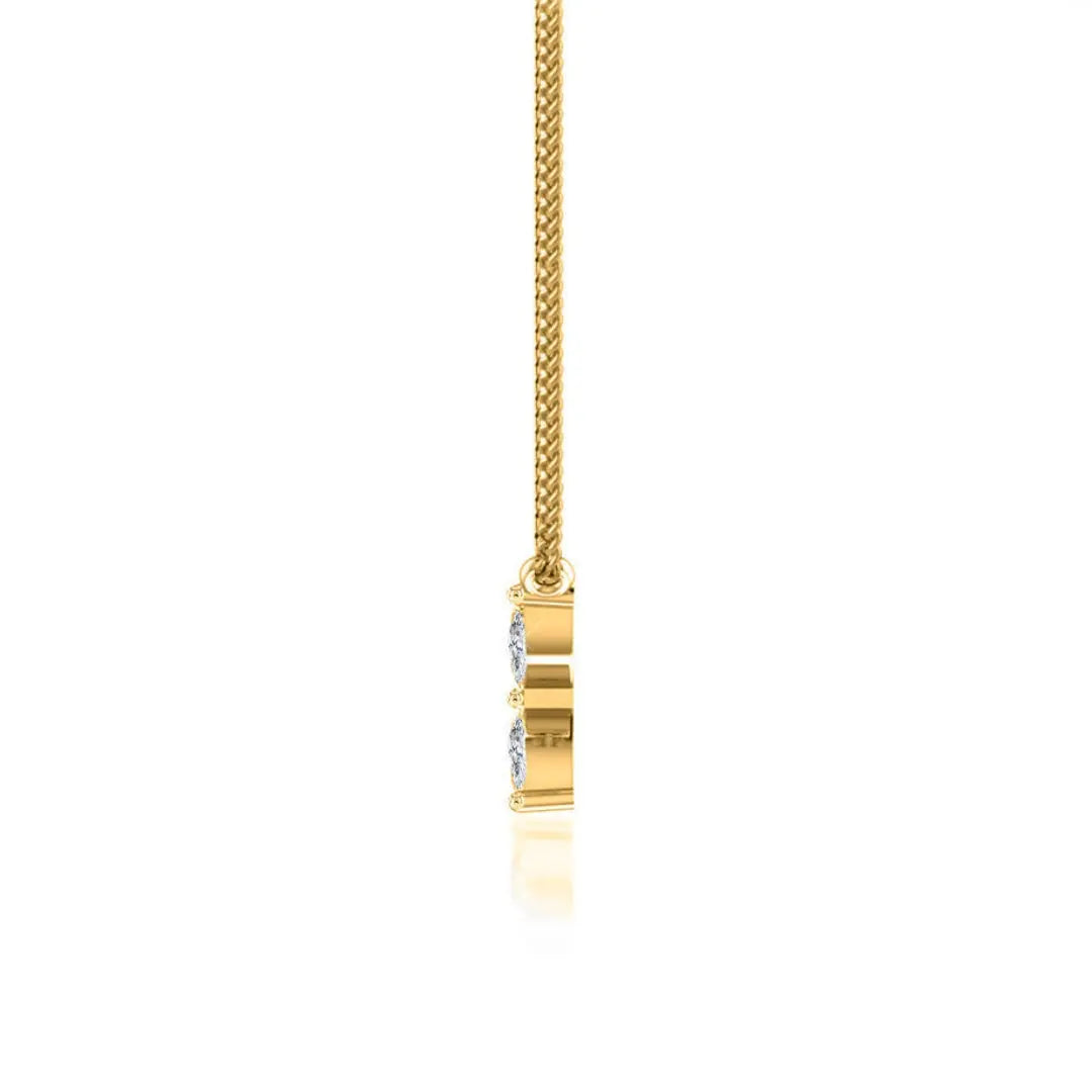 Lab Grown 1.00 CT Marquise Cut Diamond Brutalist Necklace Jewel Carts
