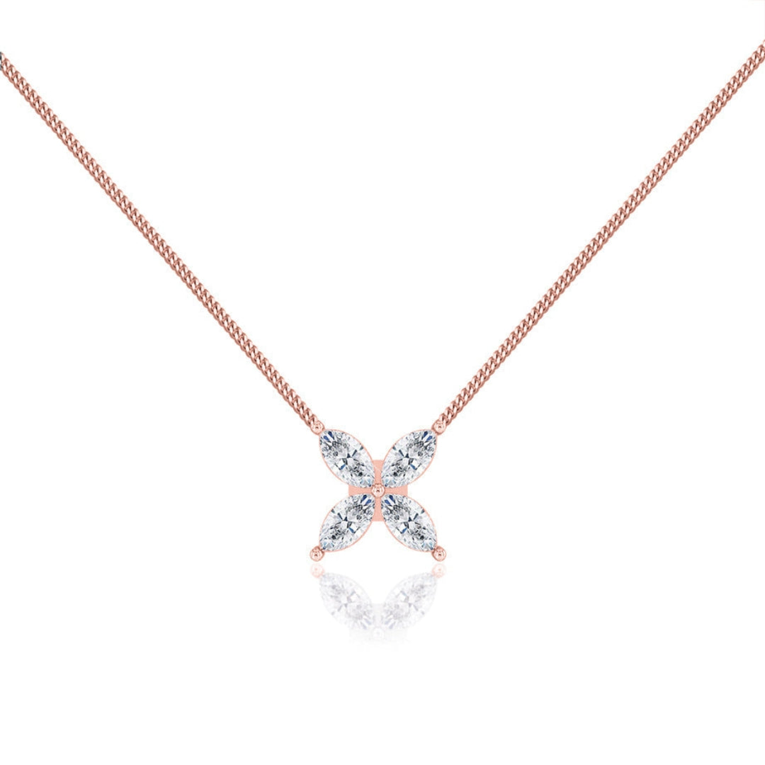 Lab Grown 1.00 CT Marquise Cut Diamond Brutalist Necklace Jewel Carts