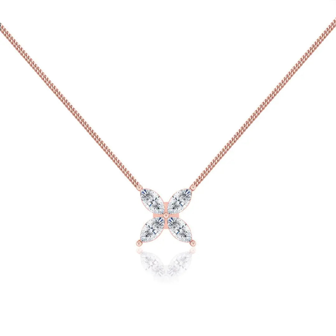 Lab Grown 1.00 CT Marquise Cut Diamond Brutalist Necklace Jewel Carts