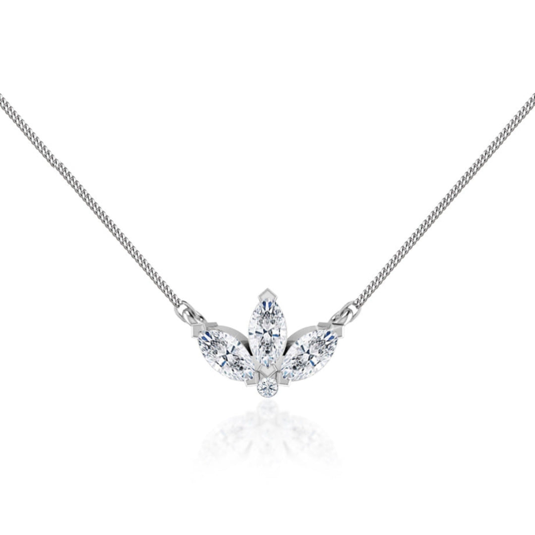 Lab Grown 1.06 CT Marquise Cut Diamond Edwardian Necklace Jewel Carts