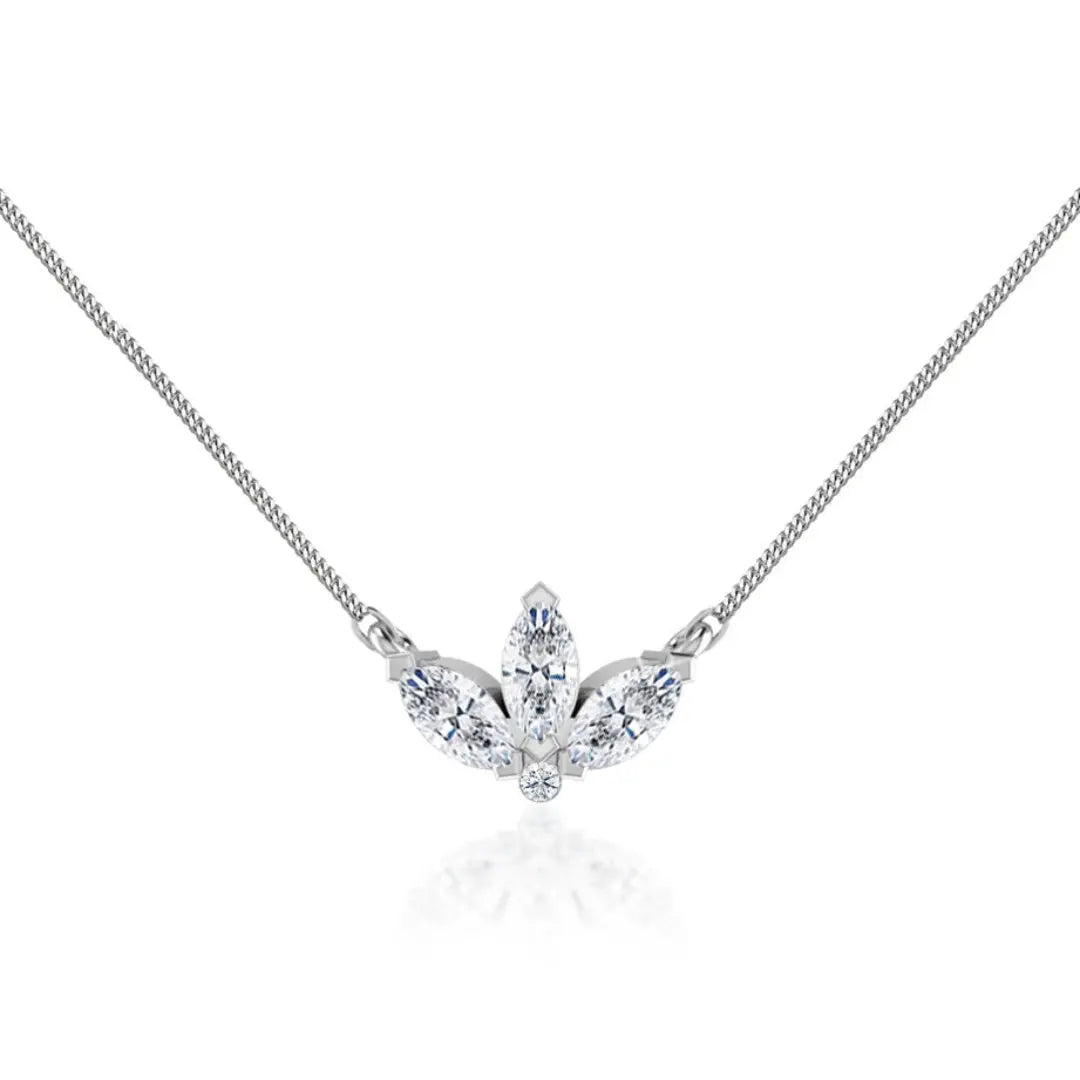 Lab Grown 1.06 CT Marquise Cut Diamond Edwardian Necklace Jewel Carts
