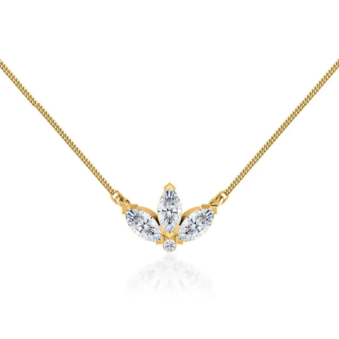 Lab Grown 1.06 CT Marquise Cut Diamond Edwardian Necklace Jewel Carts
