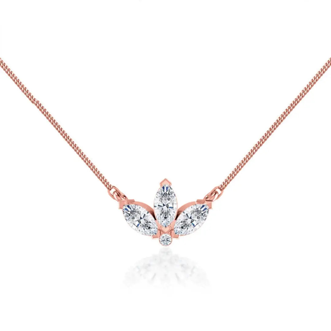 Lab Grown 1.06 CT Marquise Cut Diamond Edwardian Necklace Jewel Carts