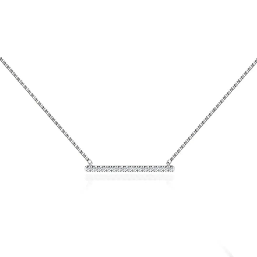 Lab Grown 1.21 CT Round Cut Diamond Mid-Century Necklace Jewel Carts