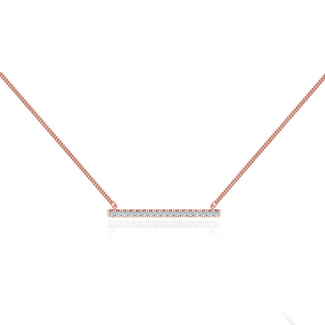 Lab Grown 1.21 CT Round Cut Diamond Mid-Century Necklace