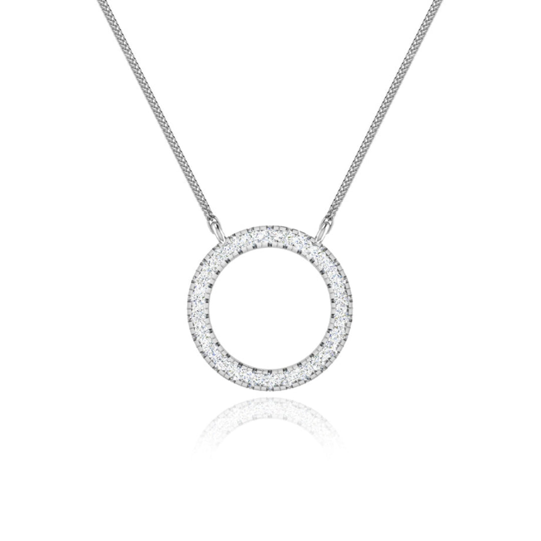Lab Grown 1.00 CT Round Cut Diamond Gothic Necklace Jewel Carts