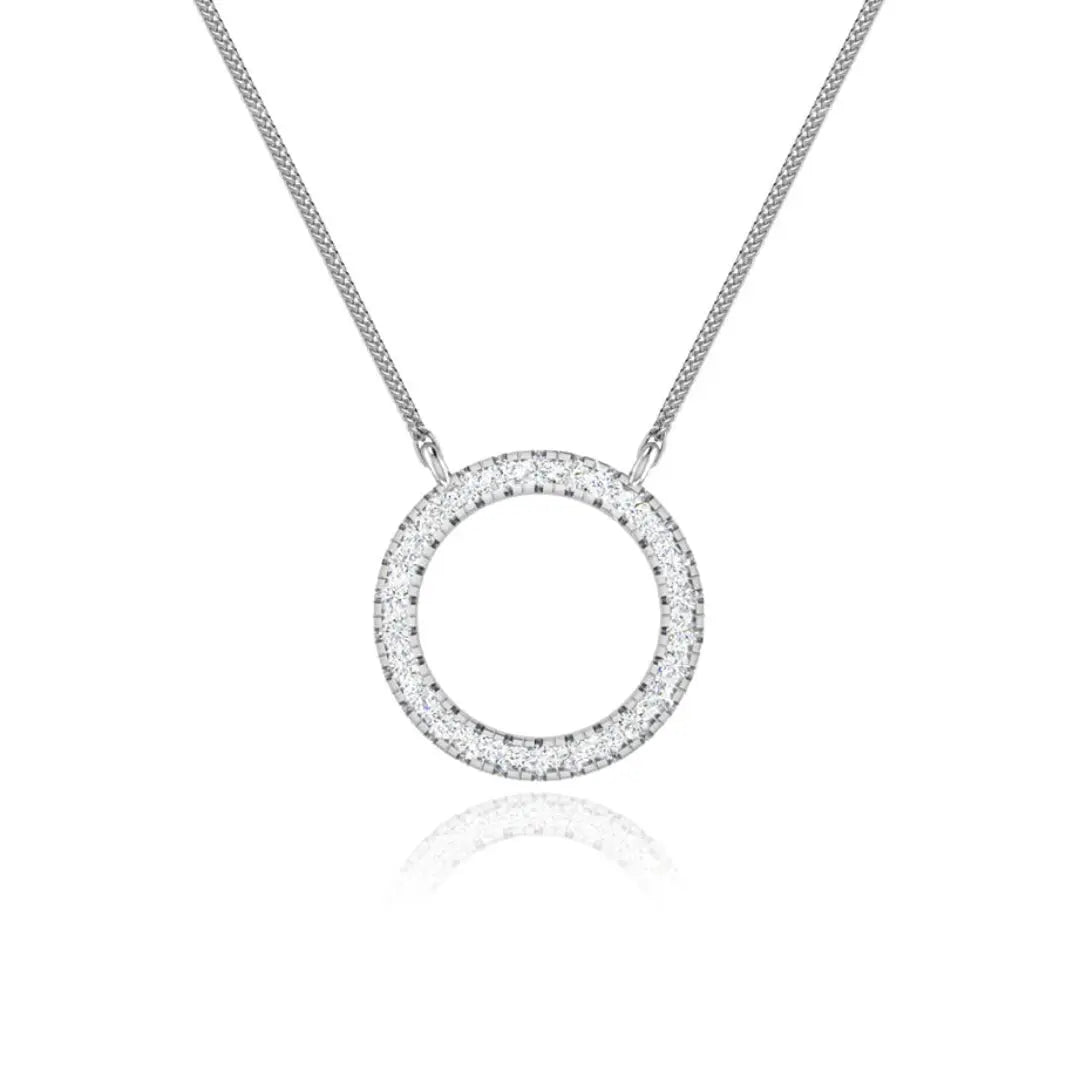 Lab Grown 1.00 CT Round Cut Diamond Gothic Necklace Jewel Carts