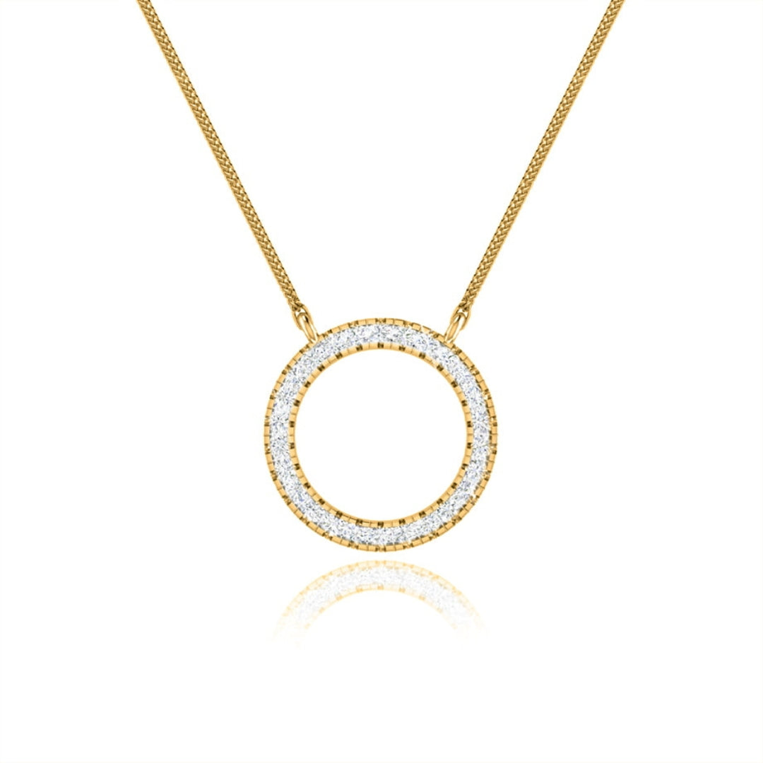Lab Grown 1.00 CT Round Cut Diamond Gothic Necklace Jewel Carts