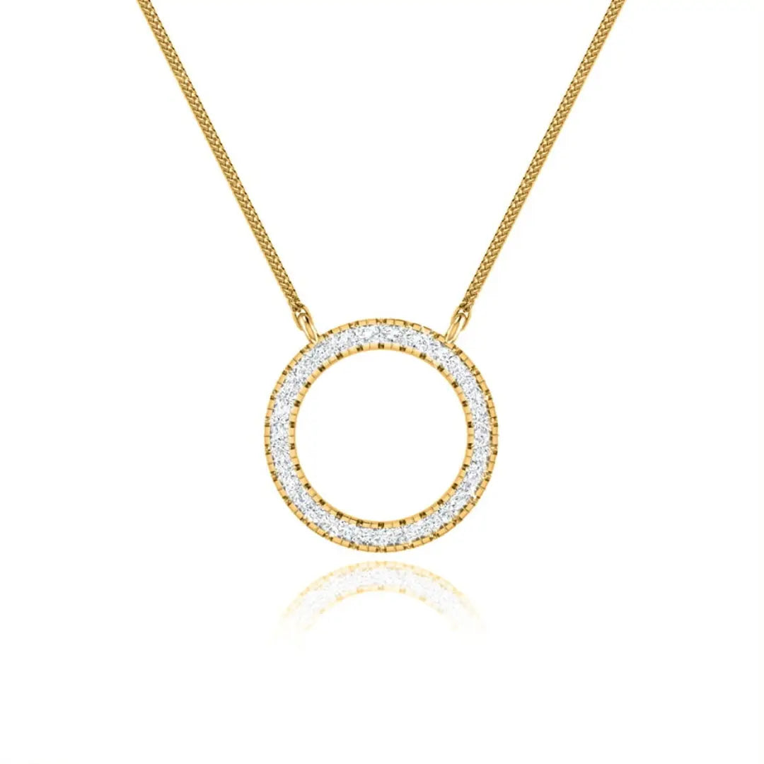 Lab Grown 1.00 CT Round Cut Diamond Gothic Necklace Jewel Carts