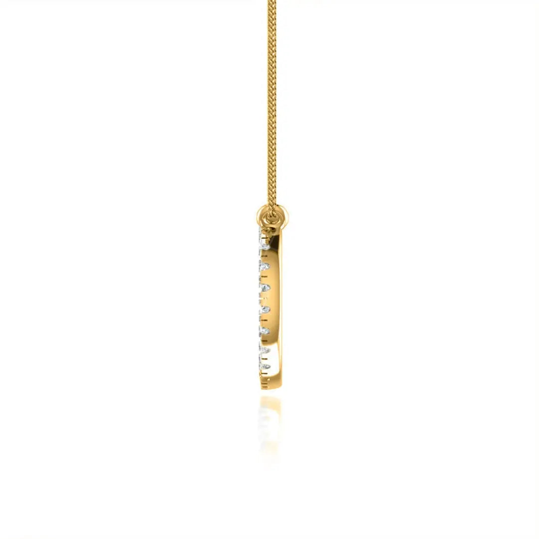Lab Grown 1.00 CT Round Cut Diamond Gothic Necklace Jewel Carts