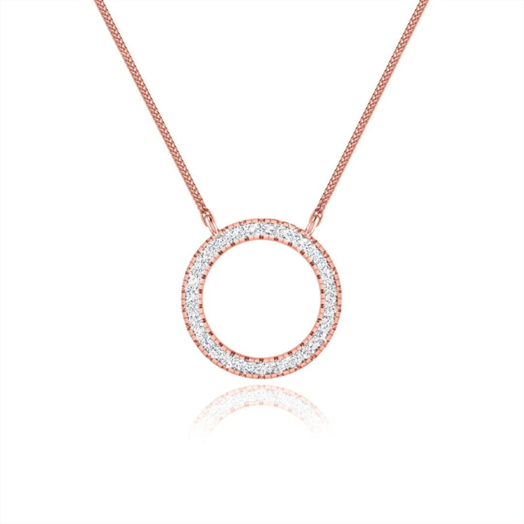 Lab Grown 1.00 CT Round Cut Diamond Gothic Necklace Jewel Carts