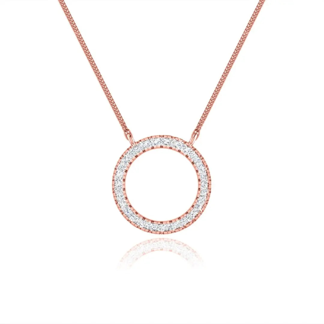 Lab Grown 1.00 CT Round Cut Diamond Gothic Necklace Jewel Carts