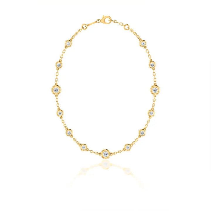 Lab Grown 1.55 CT Round Cut Diamond Art Deco Necklace Jewel Carts
