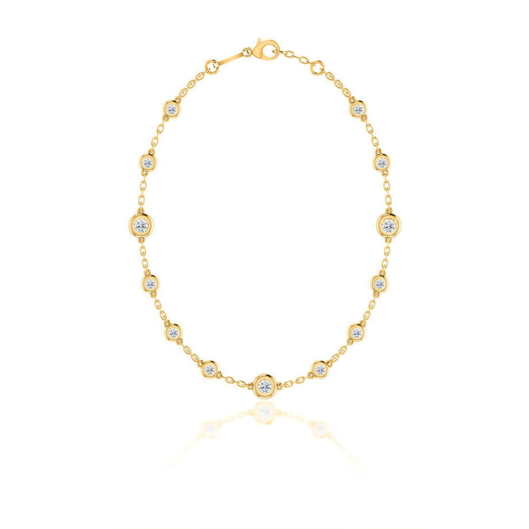 Lab Grown 1.55 CT Round Cut Diamond Art Deco Necklace Jewel Carts