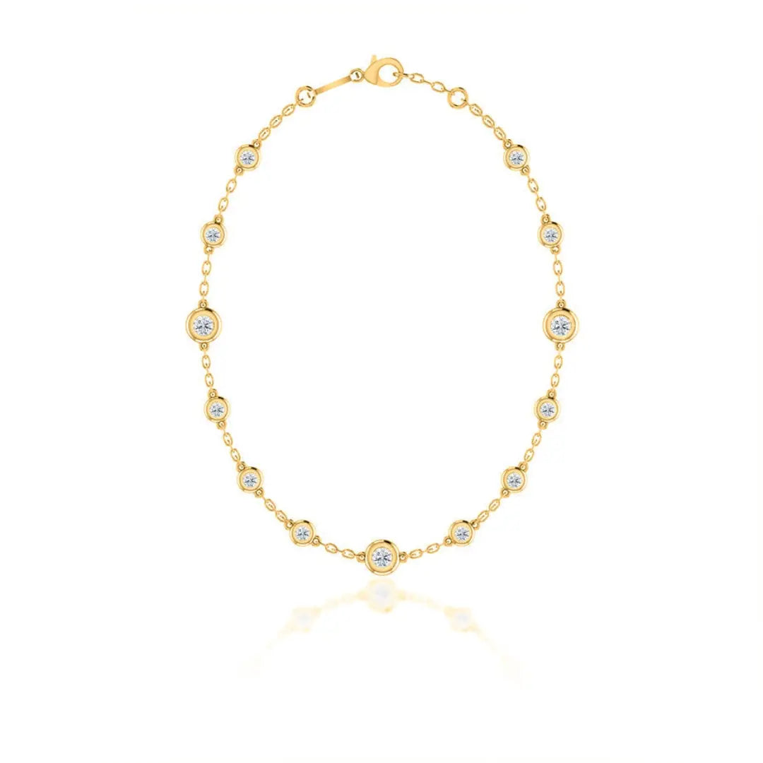 Lab Grown 1.55 CT Round Cut Diamond Art Deco Necklace Jewel Carts