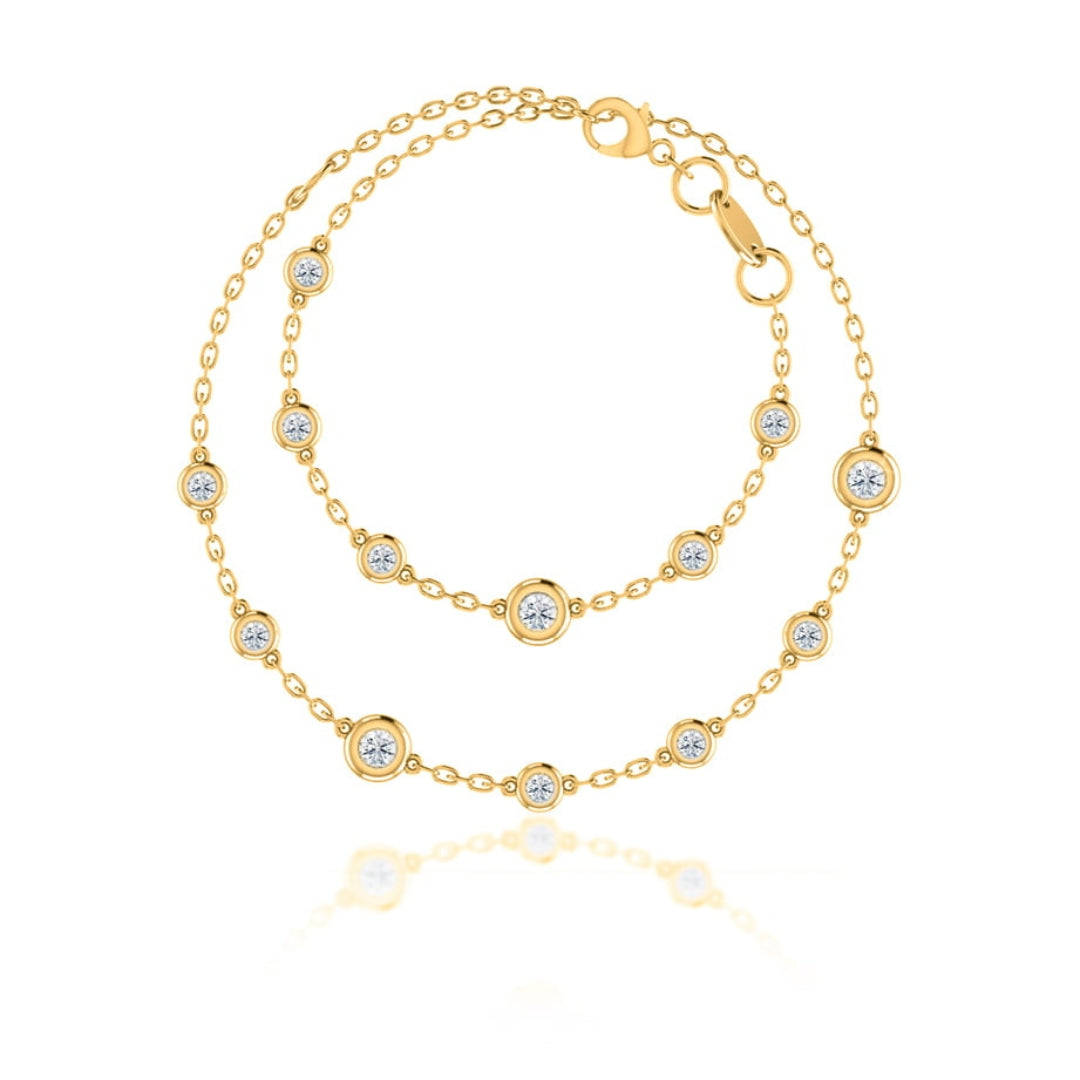 Lab Grown 1.55 CT Round Cut Diamond Art Deco Necklace Jewel Carts