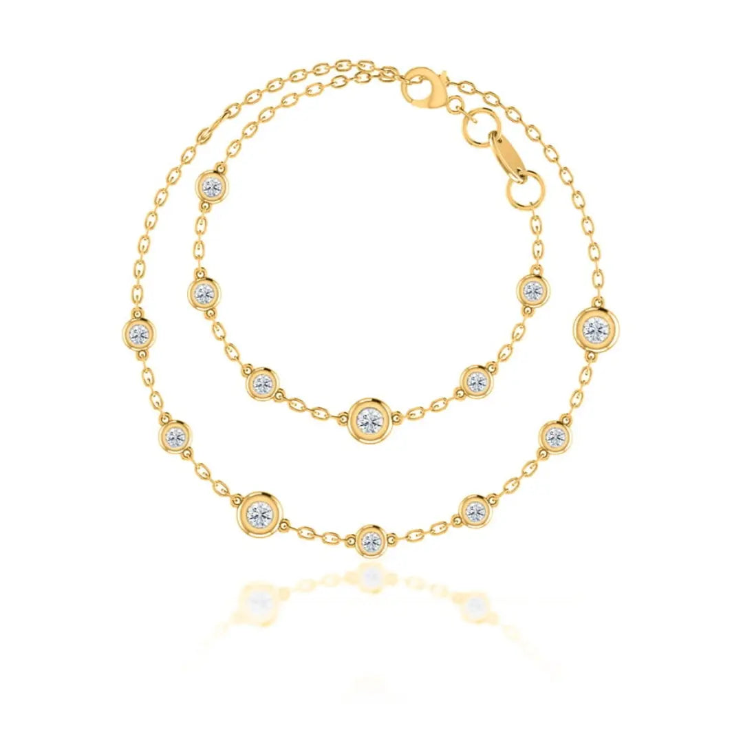 Lab Grown 1.55 CT Round Cut Diamond Art Deco Necklace Jewel Carts