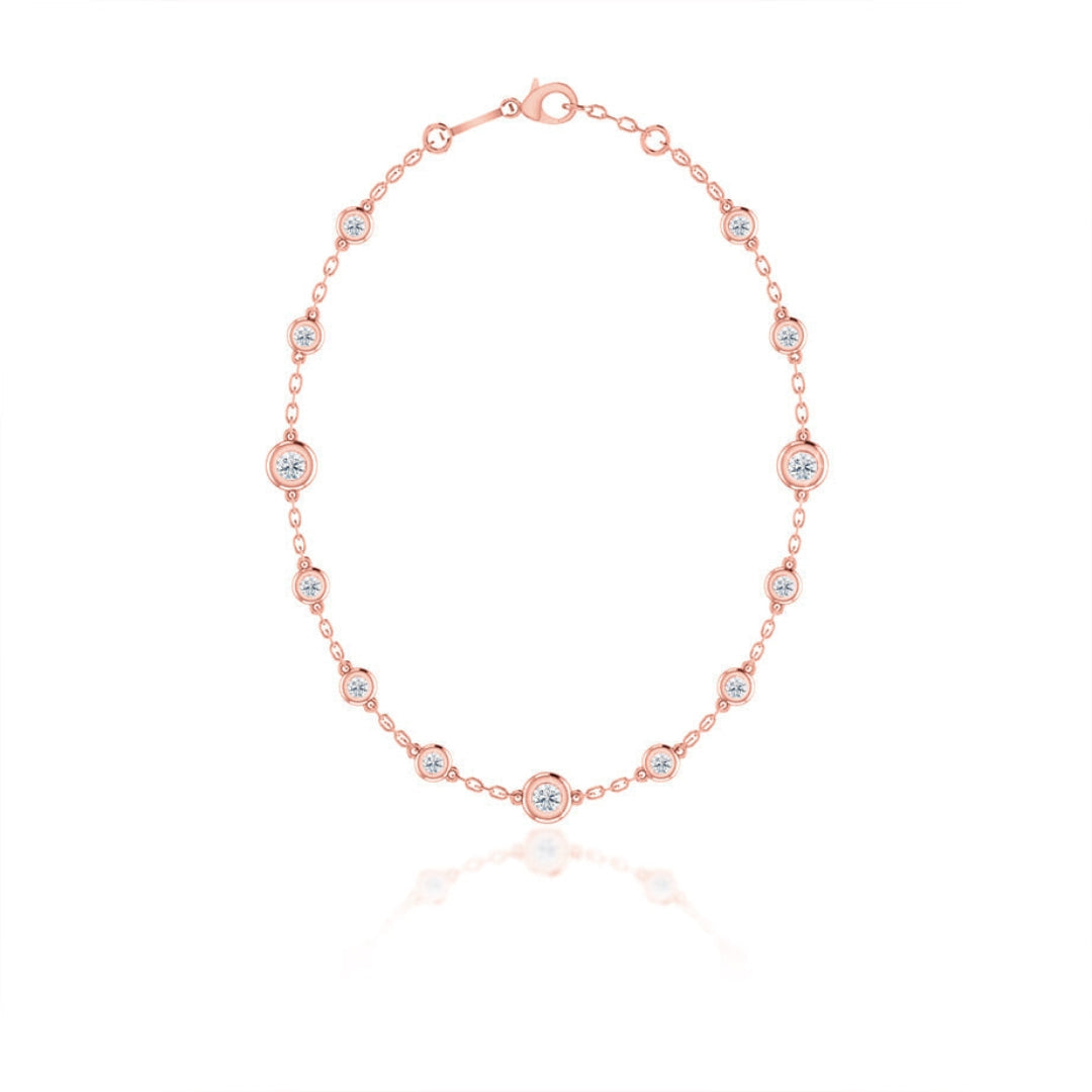 Lab Grown 1.55 CT Round Cut Diamond Art Deco Necklace Jewel Carts