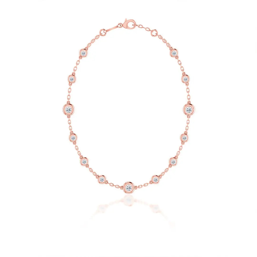 Lab Grown 1.55 CT Round Cut Diamond Art Deco Necklace Jewel Carts