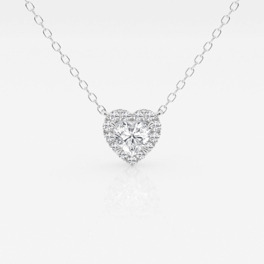 Lab Grown 2.05 CT Round Cut Diamond Mid-Century Necklace Jewel Carts