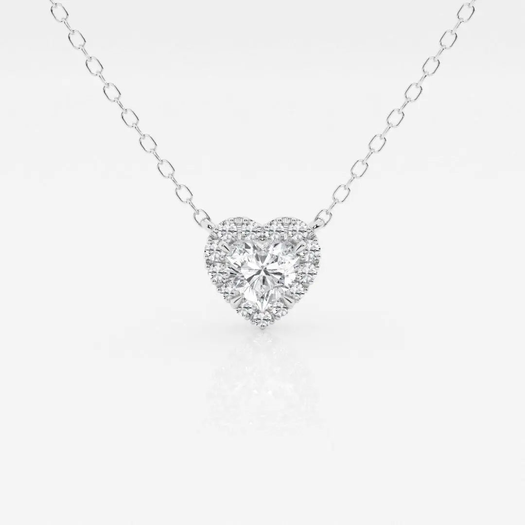 Lab Grown 2.05 CT Round Cut Diamond Mid-Century Necklace Jewel Carts