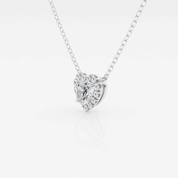 Lab Grown 2.05 CT Round Cut Diamond Mid-Century Necklace Jewel Carts