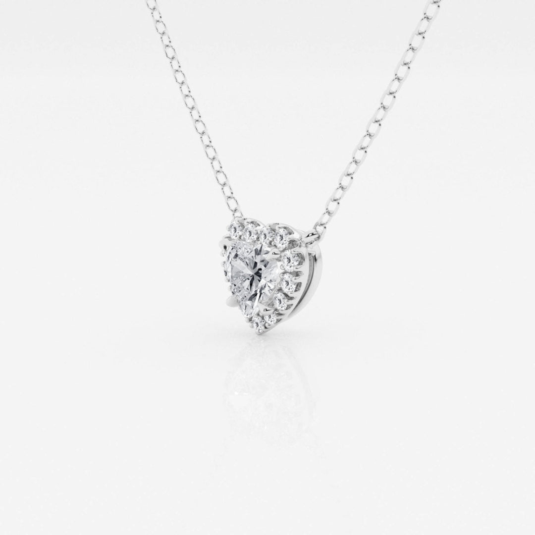 Lab Grown 2.05 CT Round Cut Diamond Mid-Century Necklace Jewel Carts