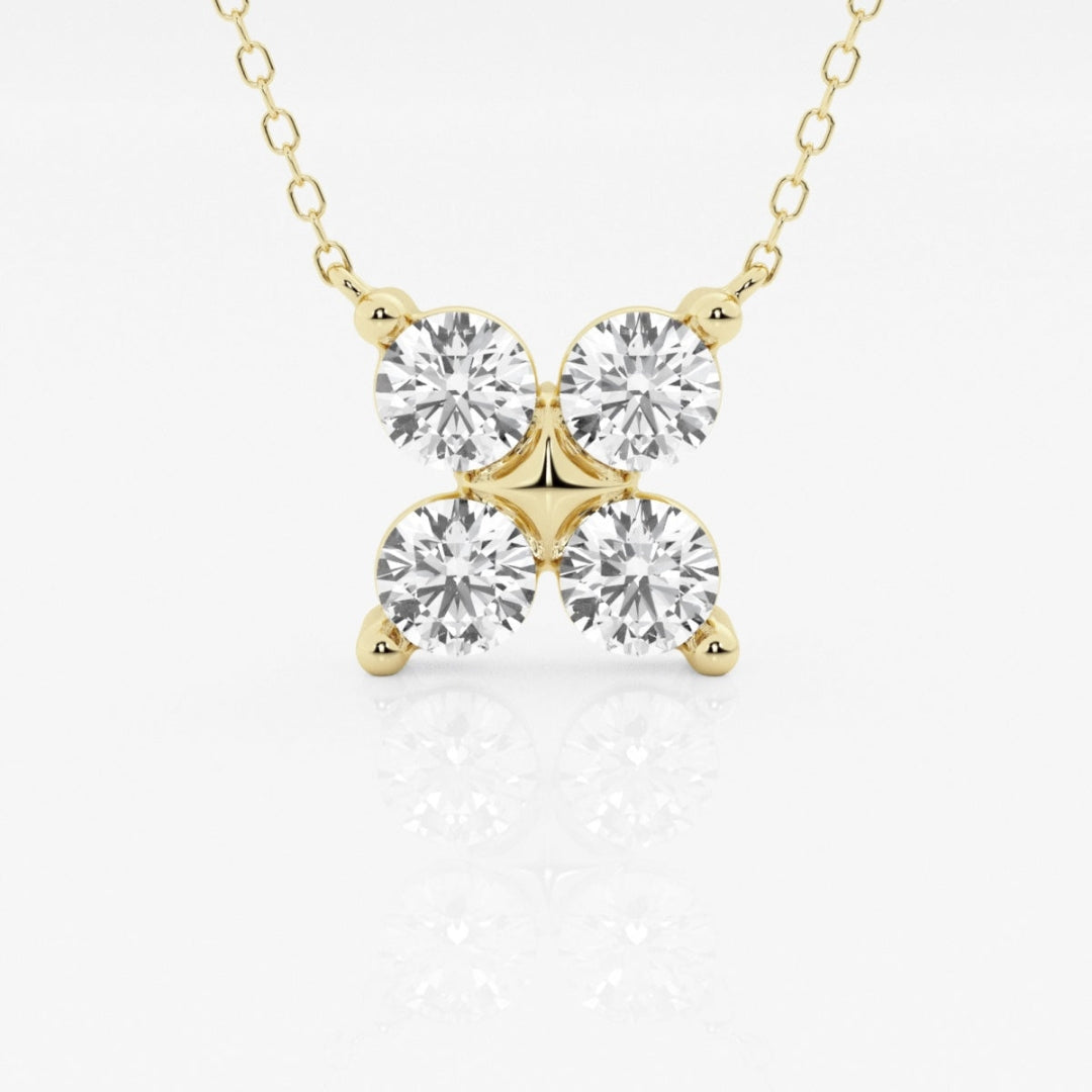 Lab Grown 1.15 CT Round Cut Diamond Victorian Necklace Jewel Carts