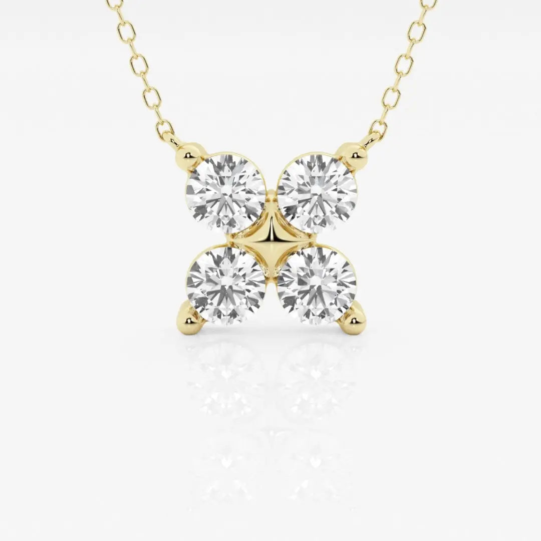 Lab Grown 1.15 CT Round Cut Diamond Victorian Necklace Jewel Carts