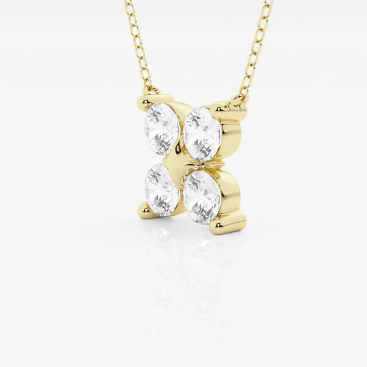 Lab Grown 1.15 CT Round Cut Diamond Victorian Necklace Jewel Carts