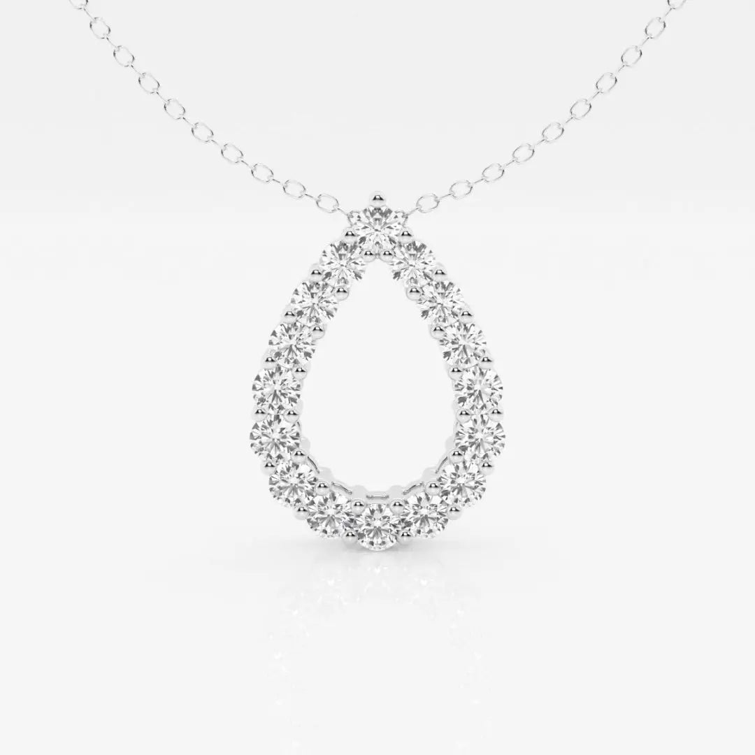 Lab Grown 1.10 CT Round Cut Diamond Edwardian Necklace Jewel Carts