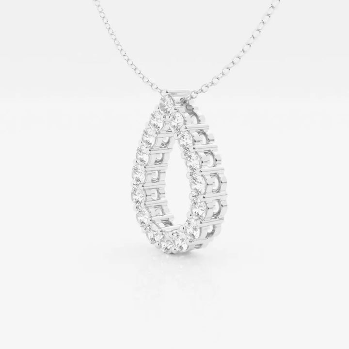 Lab Grown 1.10 CT Round Cut Diamond Edwardian Necklace Jewel Carts