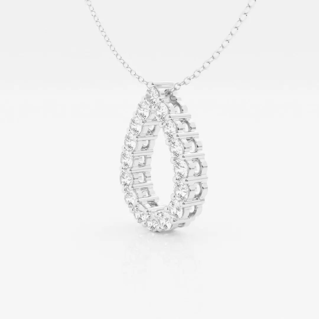 Lab Grown 1.10 CT Round Cut Diamond Edwardian Necklace Jewel Carts