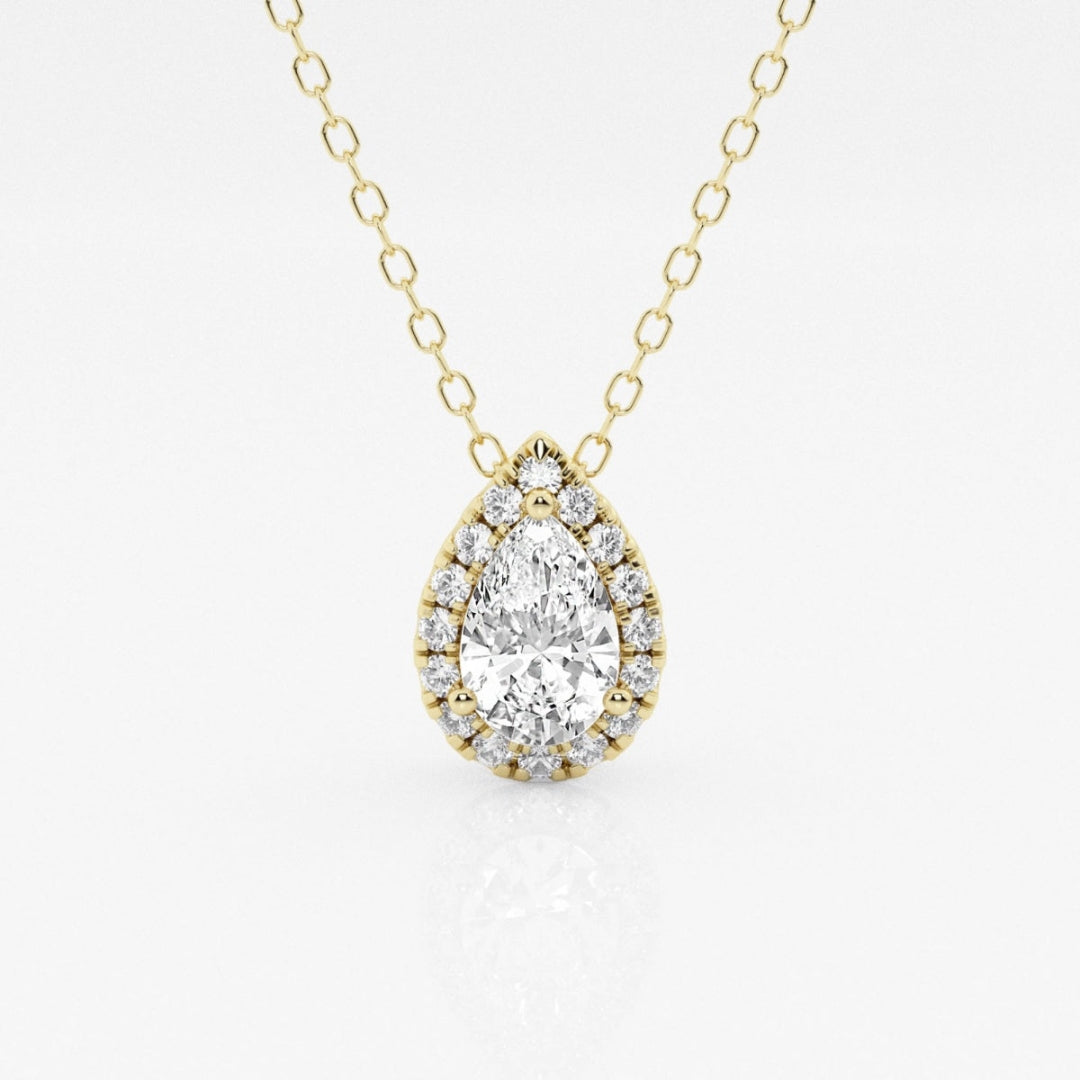 Lab Grown 1.68 CT Pear Cut Diamond Gothic Necklace Jewel Carts