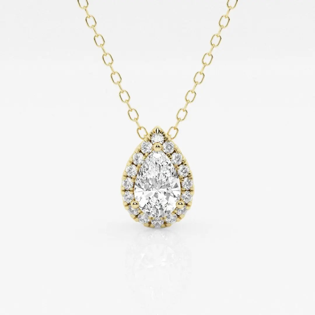 Lab Grown 1.68 CT Pear Cut Diamond Gothic Necklace Jewel Carts