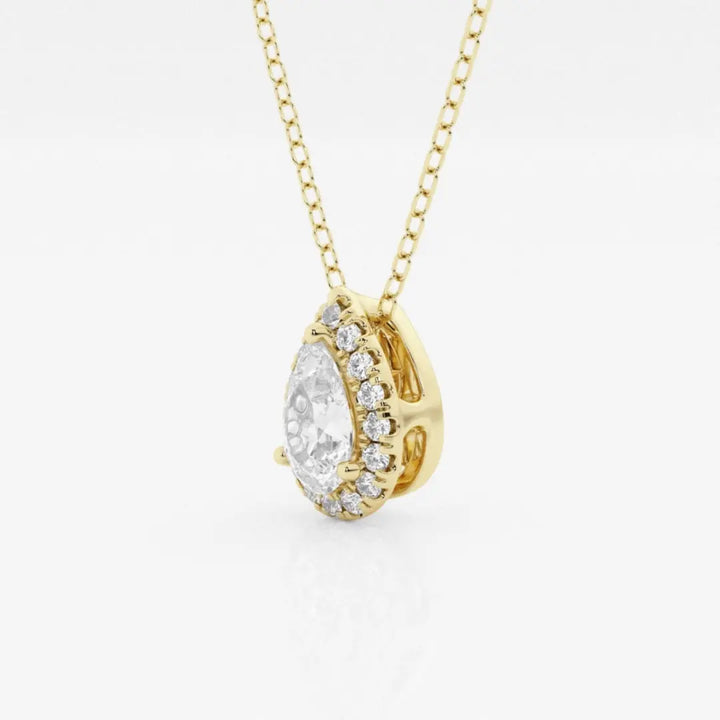 Lab Grown 1.68 CT Pear Cut Diamond Gothic Necklace Jewel Carts